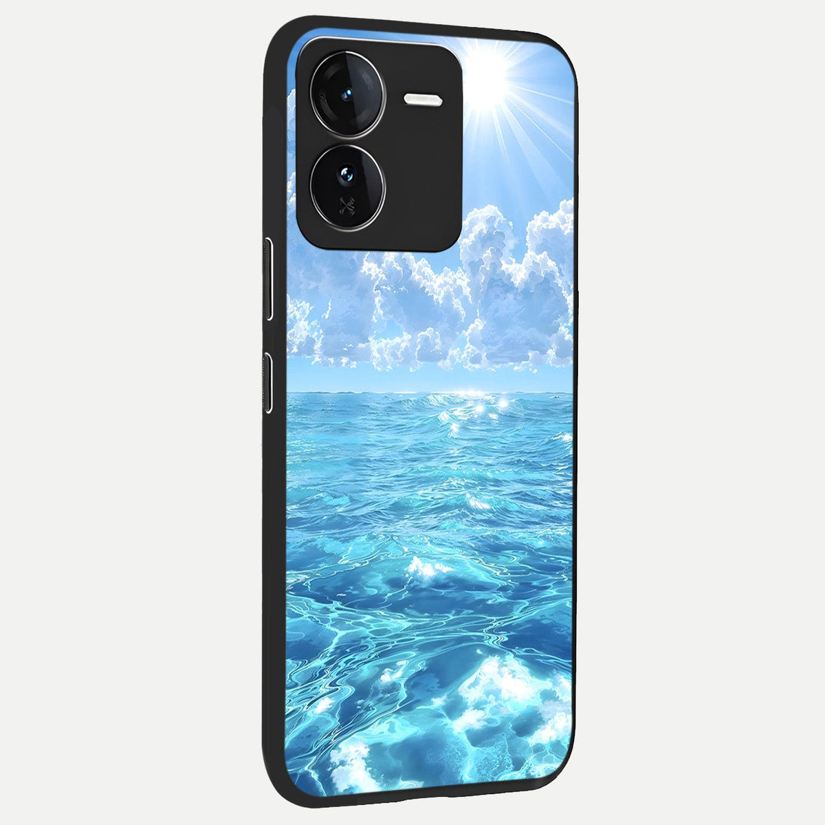 Endless Ocean Horizon back cover For iQOO Z9 slim fit glass case with vibrant aesthetic design