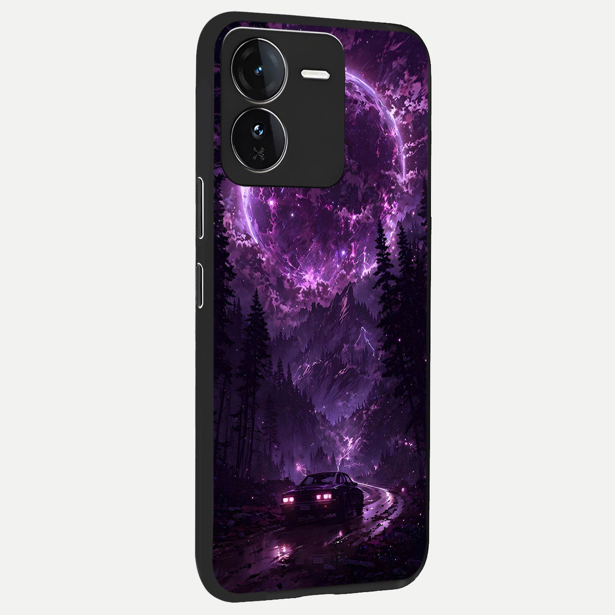 Eternal Cosmic Drive back cover For iQOO Z9 slim fit glass case with vibrant aesthetic design