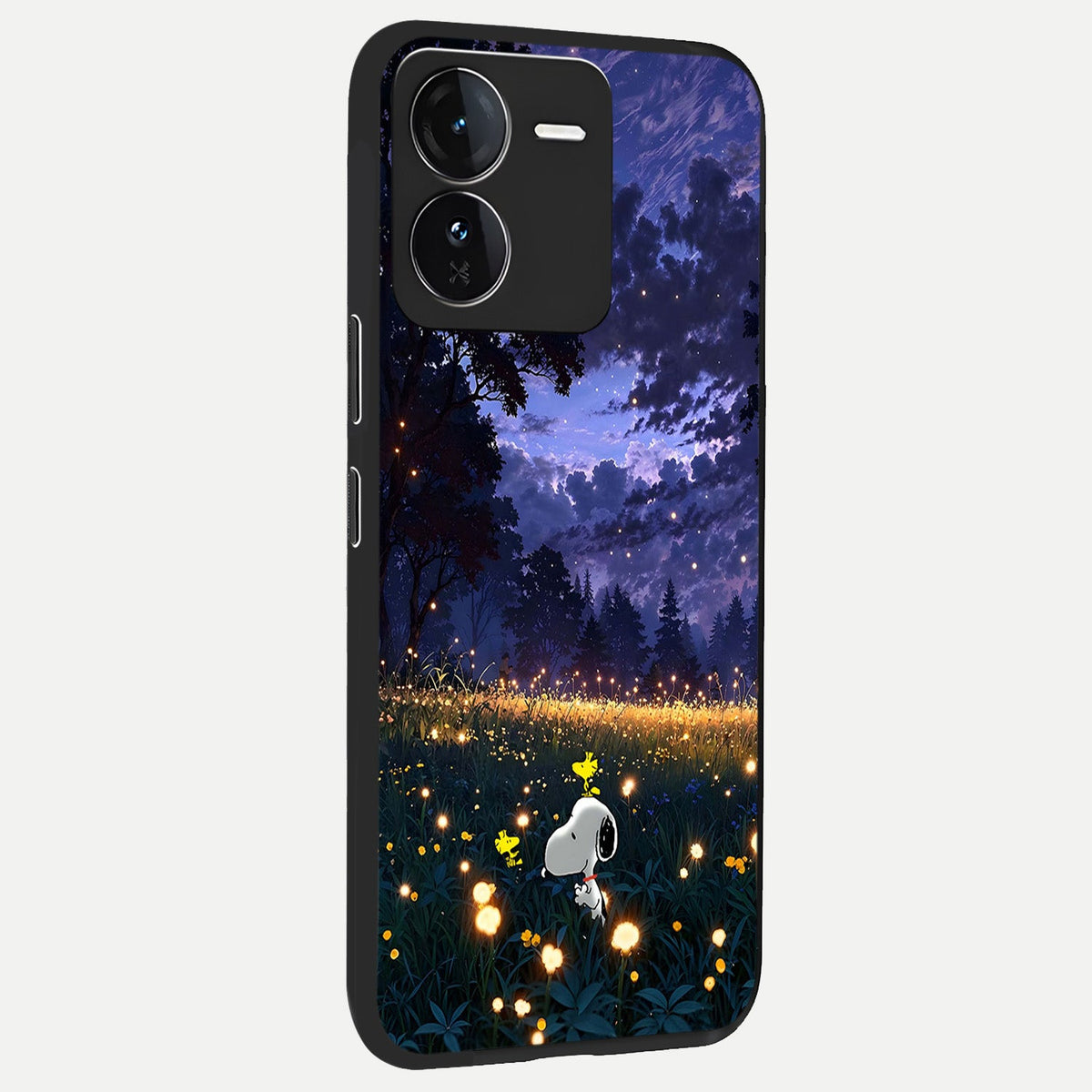 Firefly Meadow Magic back cover For iQOO Z9 slim fit glass case with vibrant aesthetic design