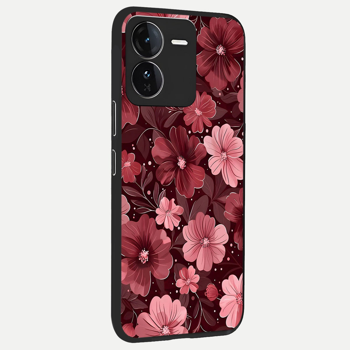 Flower Blush Bloom back cover For iQOO Z9 slim fit glass case with vibrant aesthetic design