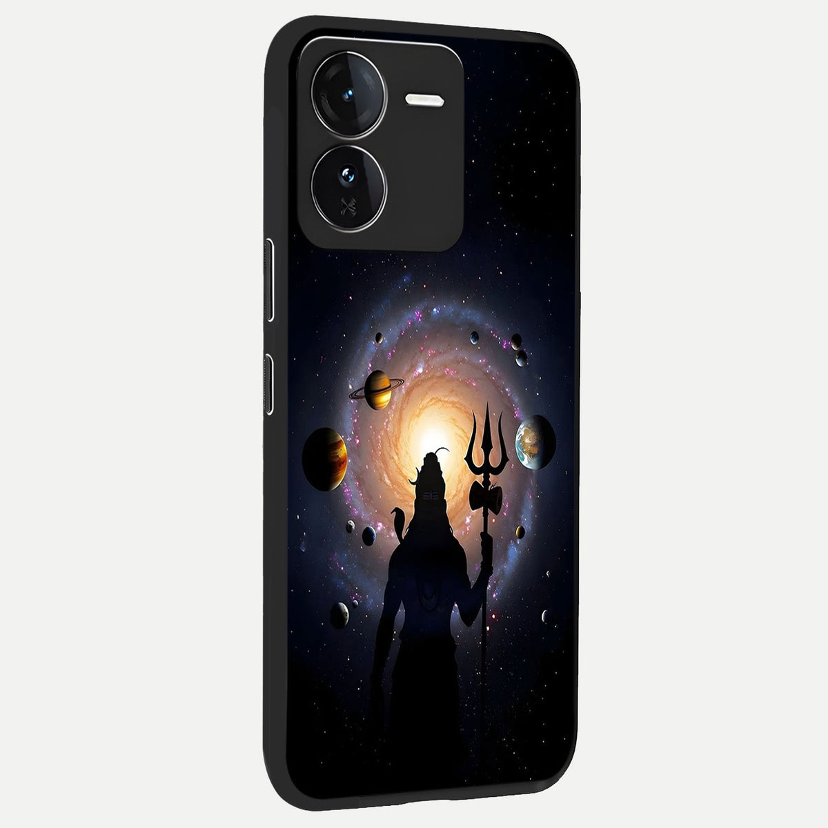 Galactic Shiva Vision back cover For iQOO Z9 slim fit glass case with vibrant aesthetic design