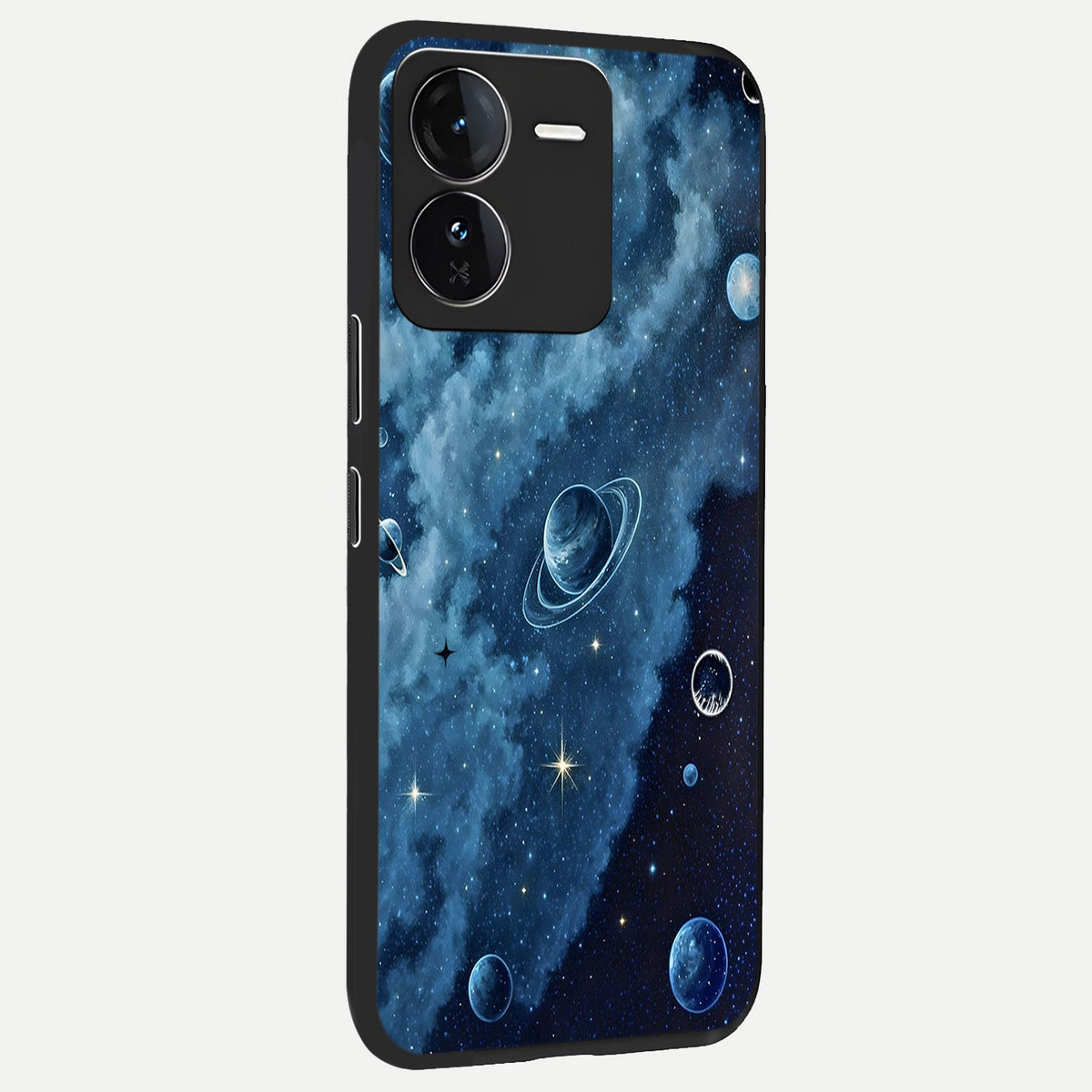 Galaxy Dream Space back cover For iQOO Z9 slim fit glass case with vibrant aesthetic design