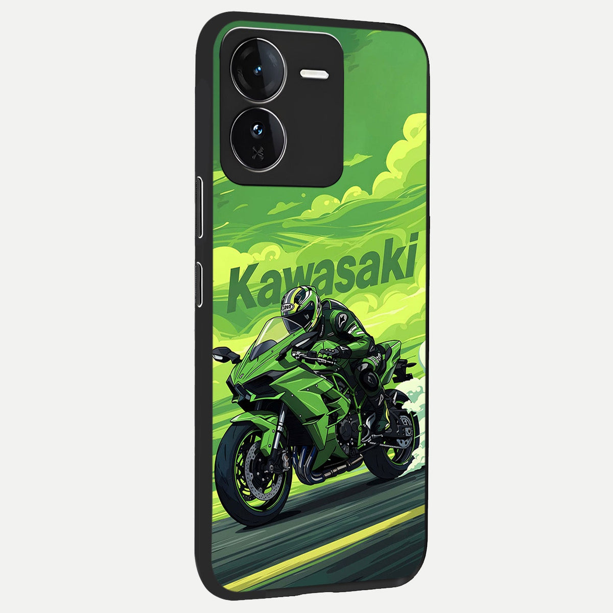 Greenery Sky back cover For iQOO Z9 slim fit glass case with vibrant aesthetic design