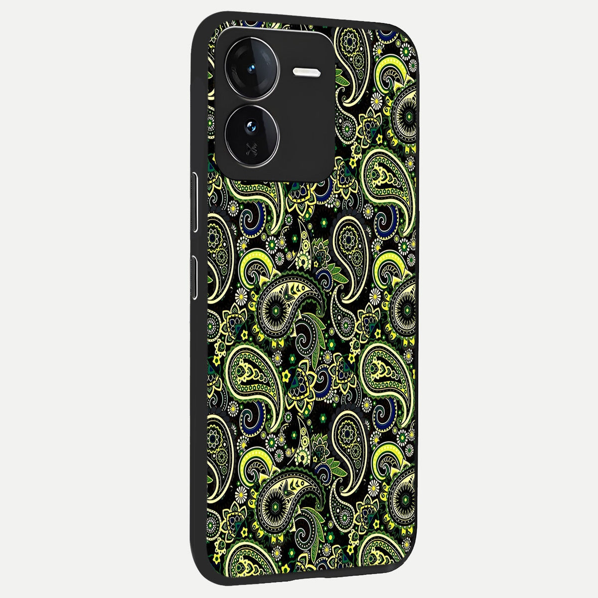 Green Lemon back cover For iQOO Z9 slim fit glass case with vibrant aesthetic design