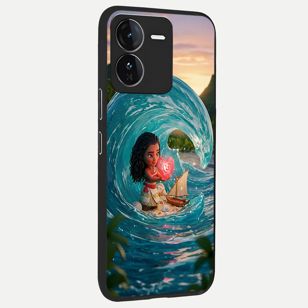 Heart of Ocean back cover For iQOO Z9 slim fit glass case with vibrant aesthetic design