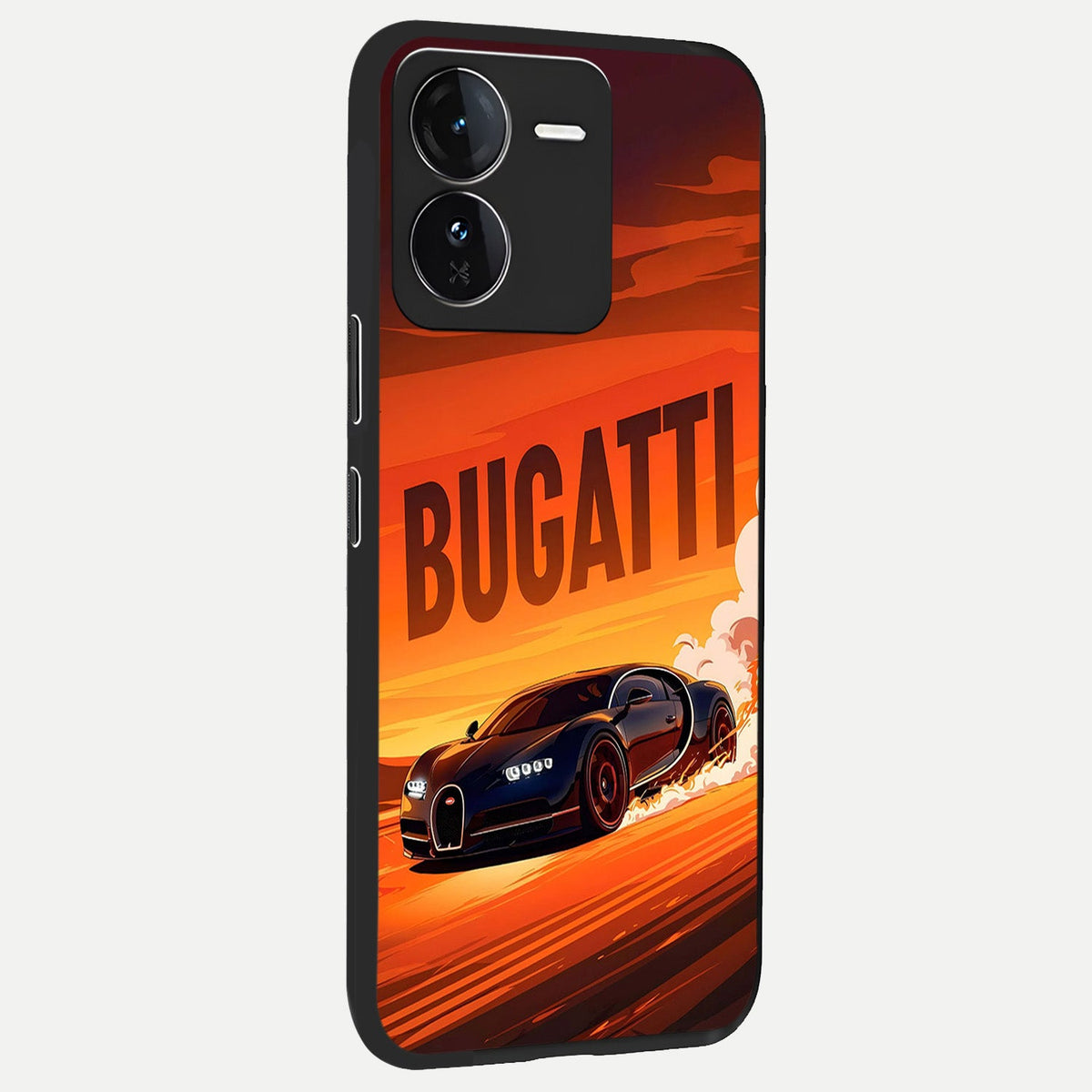 Inferno Bugatti Storm back cover For iQOO Z9 slim fit glass case with vibrant aesthetic design