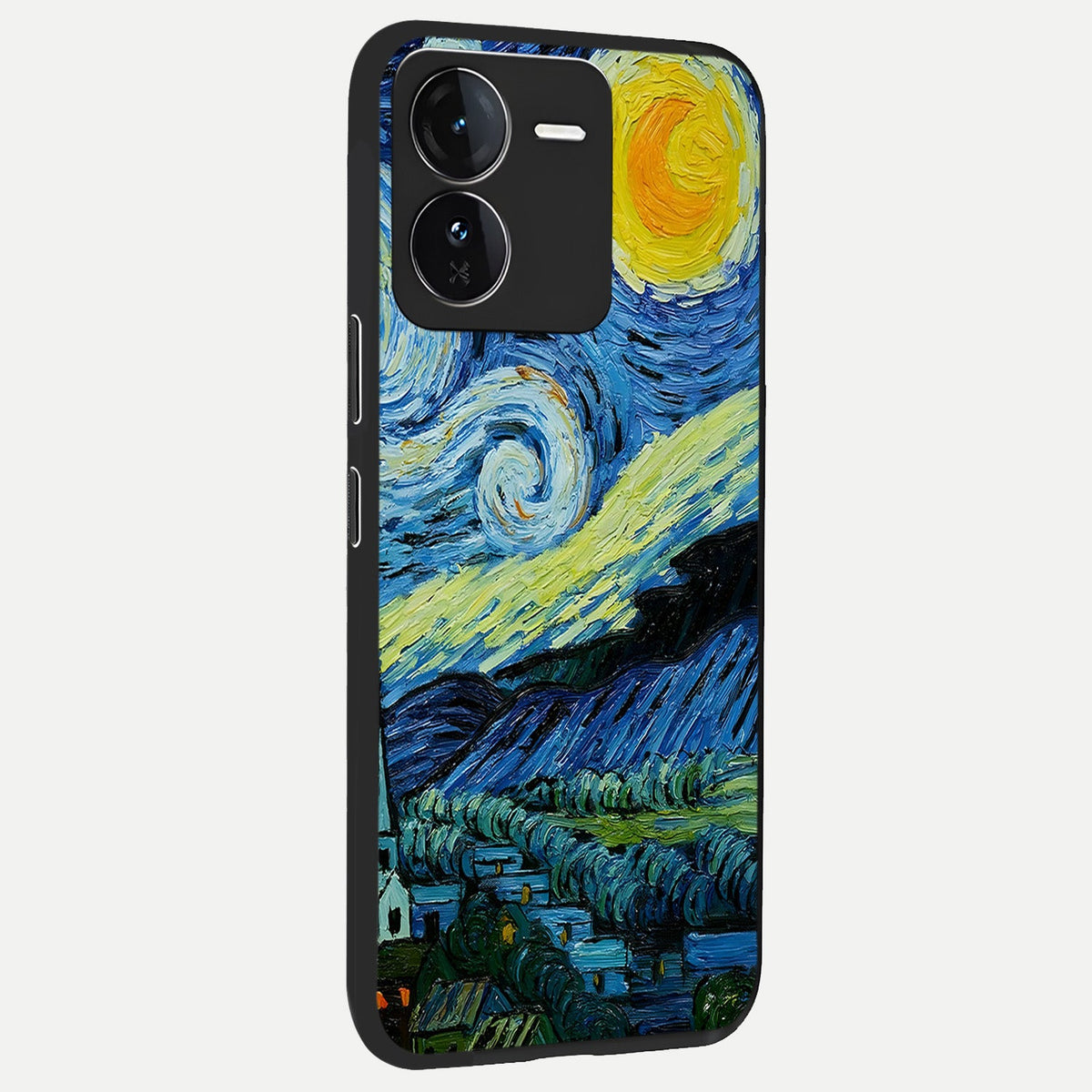 Inspired Van Gogh Art back cover For iQOO Z9 slim fit glass case with vibrant aesthetic design