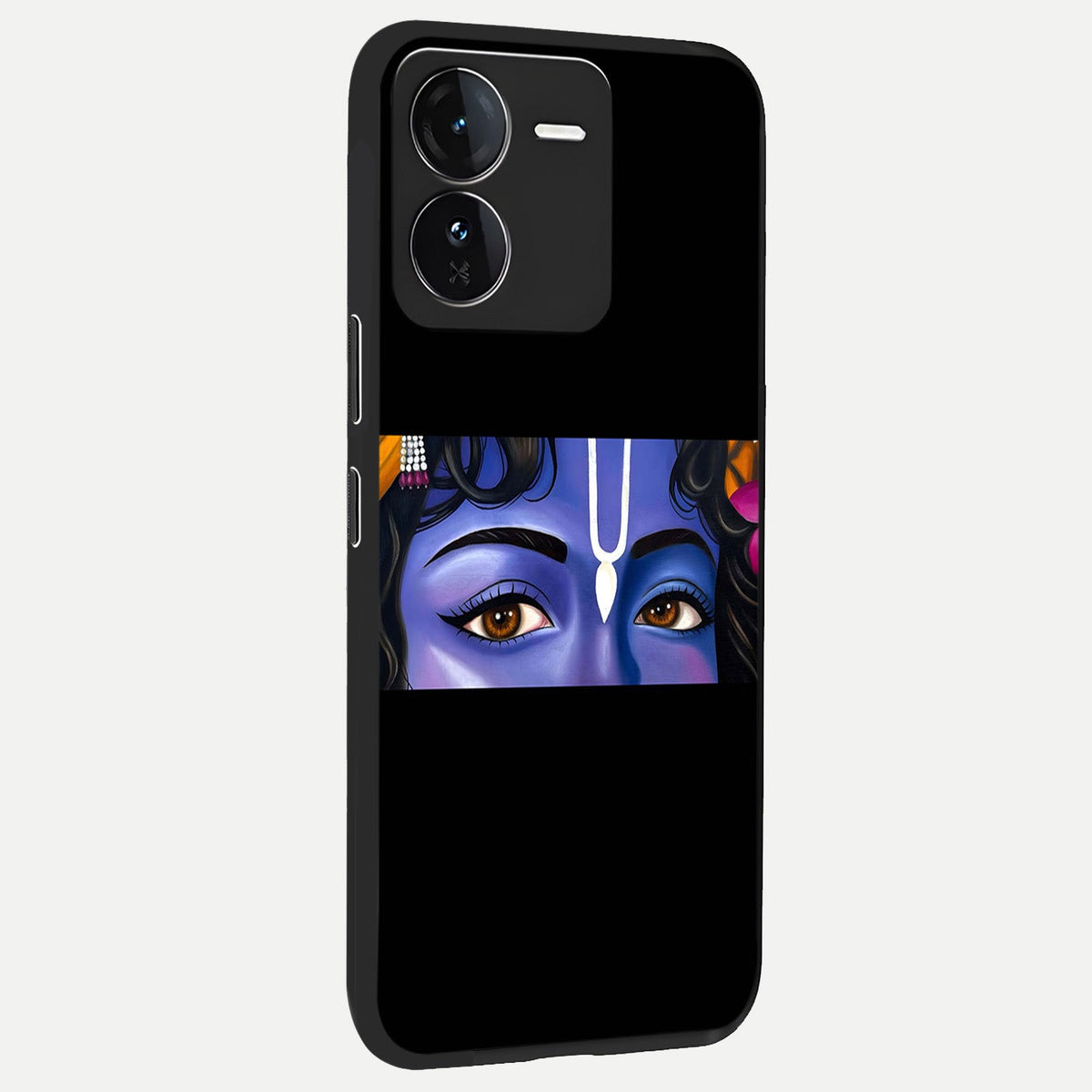 Krishna Eye back cover For iQOO Z9 slim fit glass case with vibrant aesthetic design