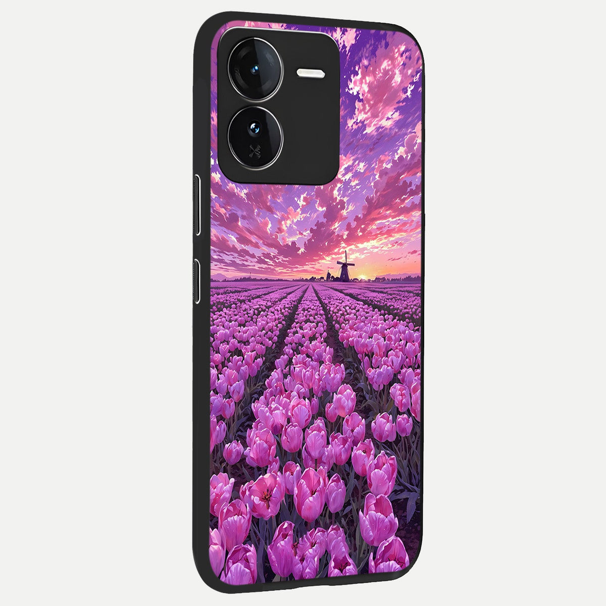 Lavender Dream Skies back cover For iQOO Z9 slim fit glass case with vibrant aesthetic design