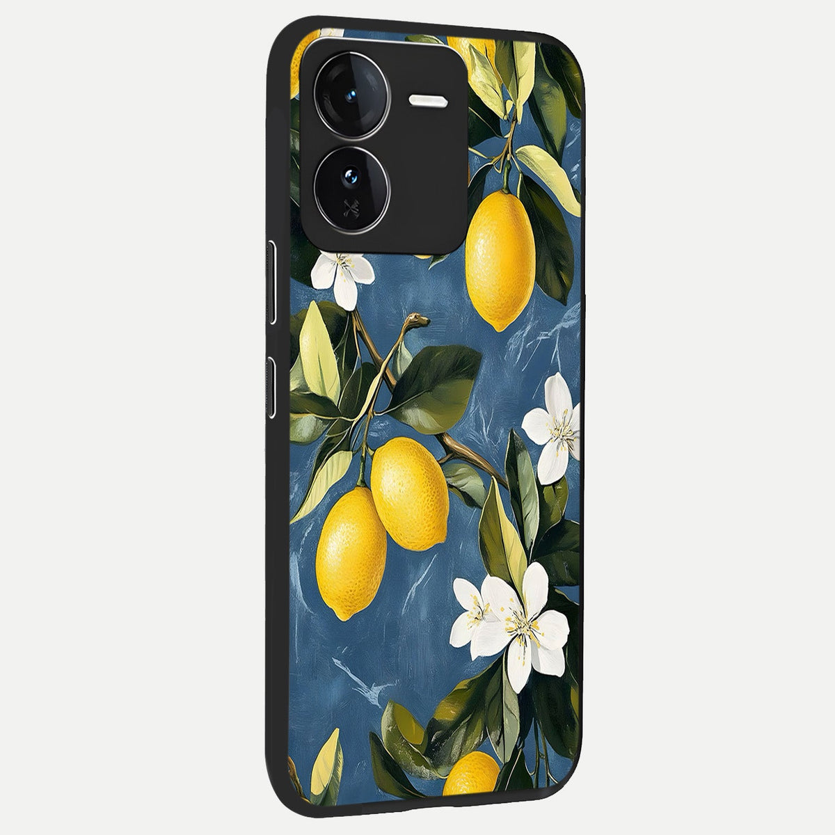Lemon Dream Garden back cover For iQOO Z9 slim fit glass case with vibrant aesthetic design