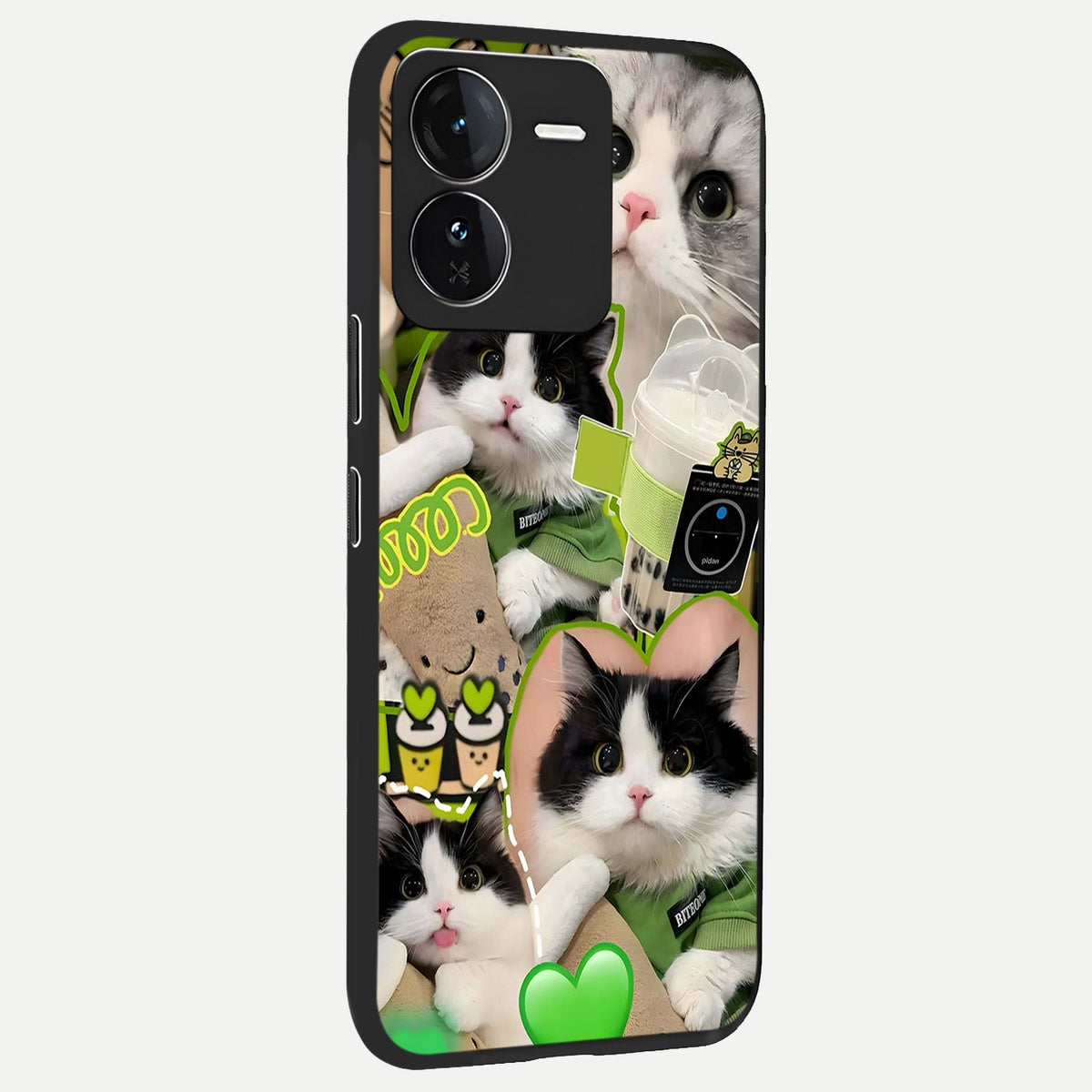 Matcha Cats Mood back cover For iQOO Z9 slim fit glass case with vibrant aesthetic design