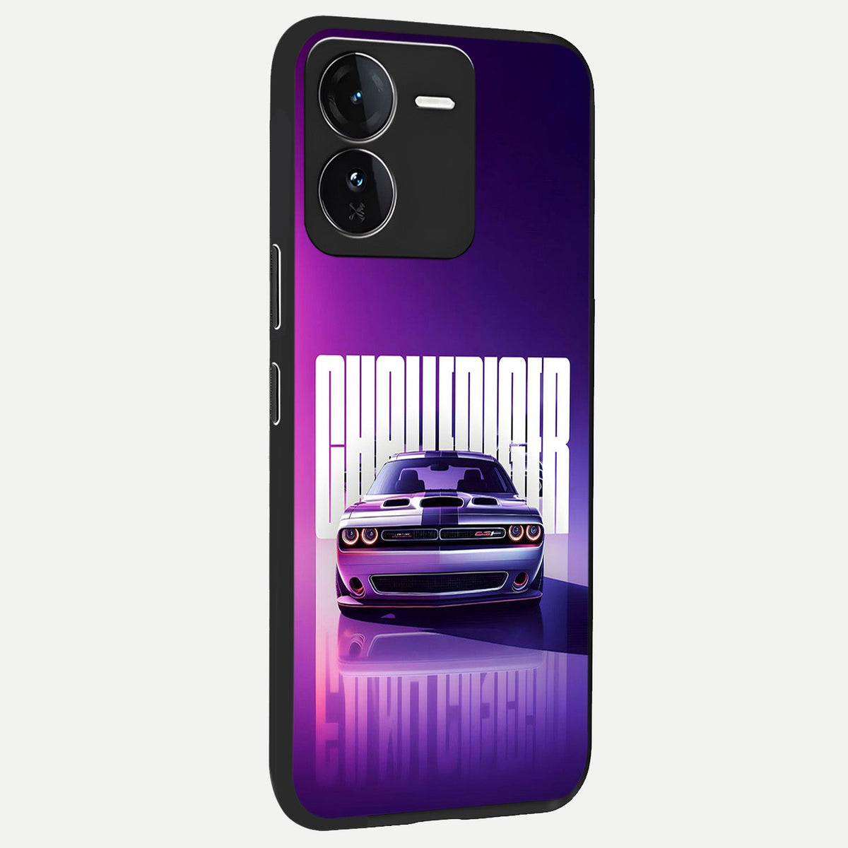 Midnight Muscle Ride back cover For iQOO Z9 slim fit glass case with vibrant aesthetic design