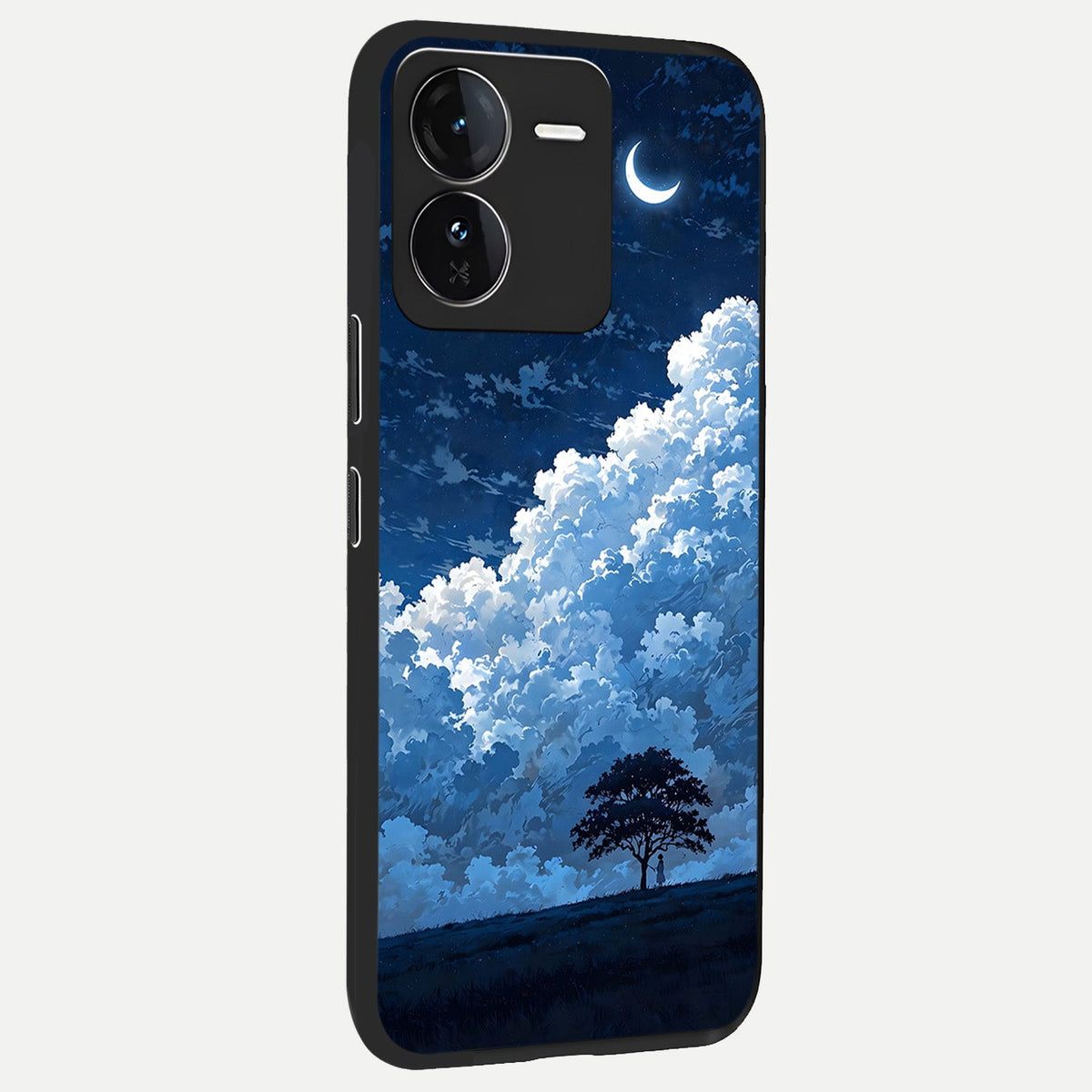Midnight Sky Serenity back cover For iQOO Z9 slim fit glass case with vibrant aesthetic design