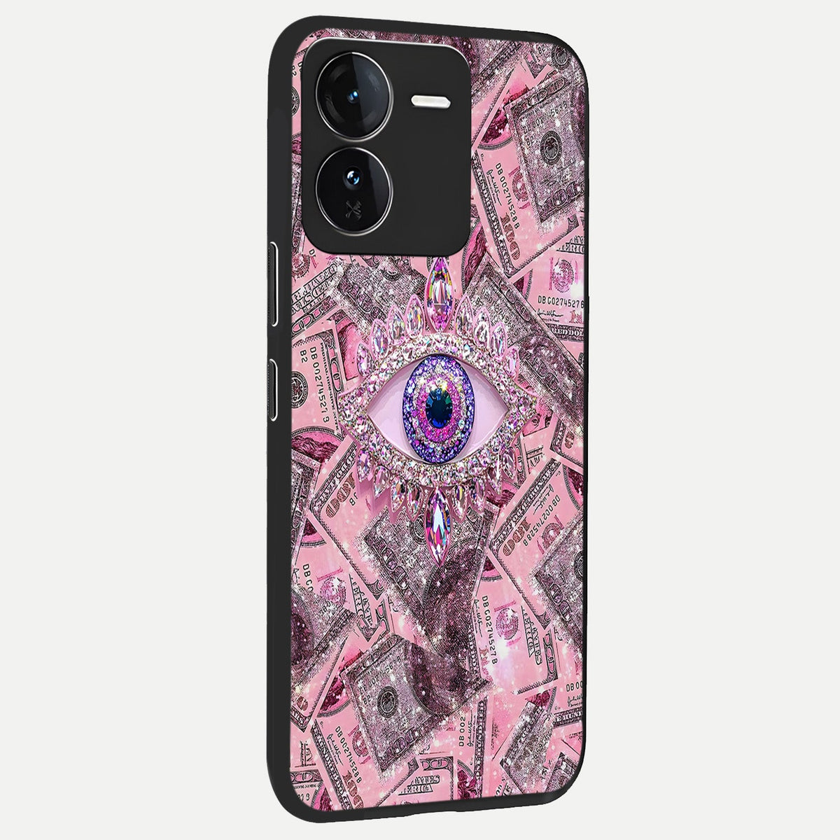 Money Eye Luxe back cover For iQOO Z9 slim fit glass case with vibrant aesthetic design