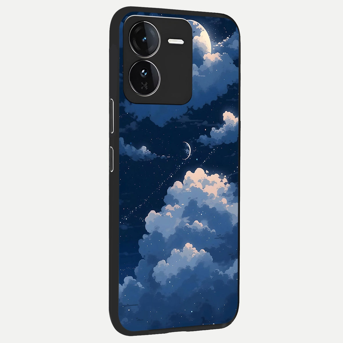 Moon Dream Haze back cover For iQOO Z9 slim fit glass case with vibrant aesthetic design