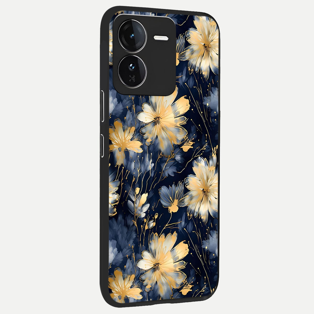 Royal Petal Dream back cover For iQOO Z9 slim fit glass case with vibrant aesthetic design