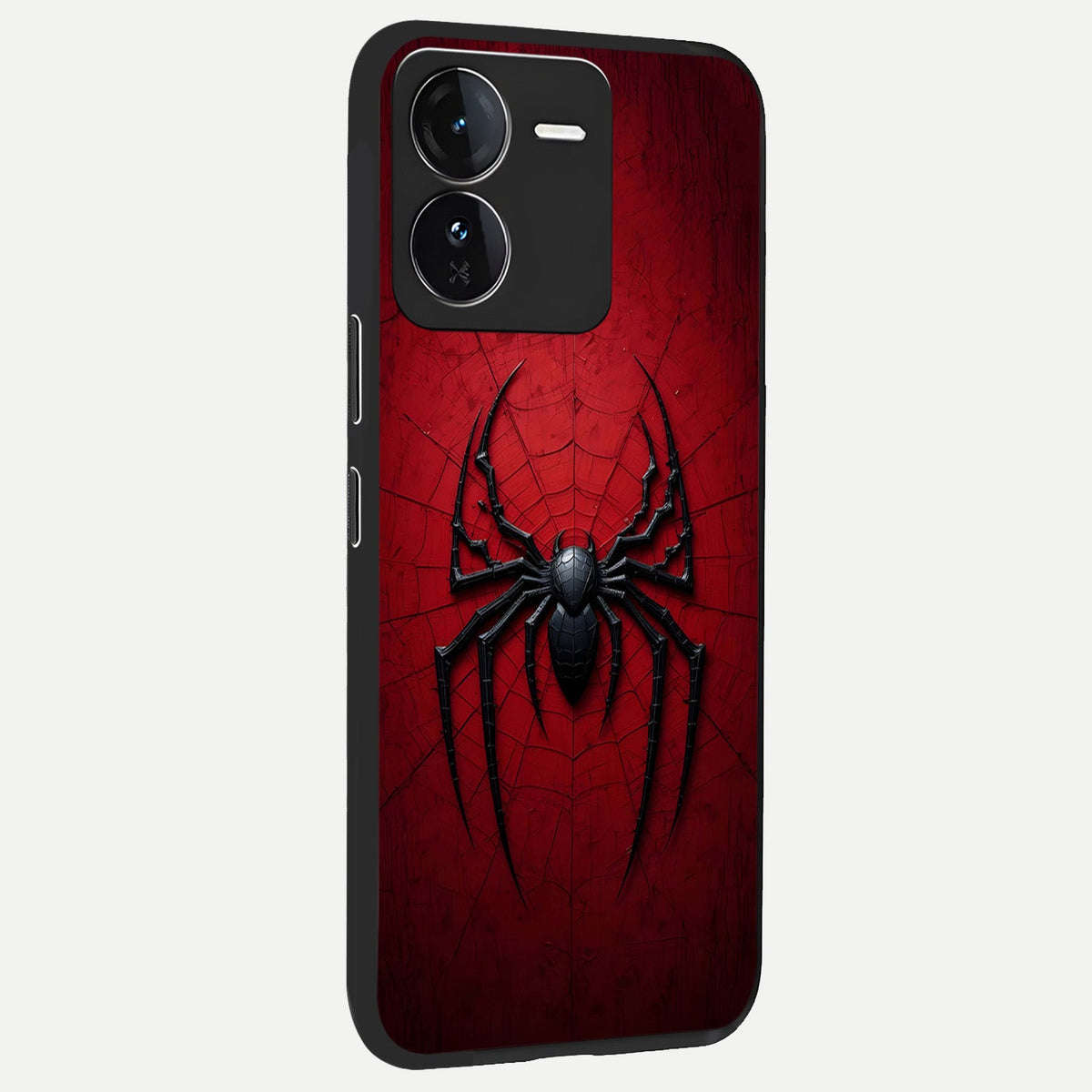 Superhero Web Emblem back cover For iQOO Z9 slim fit glass case with vibrant aesthetic design