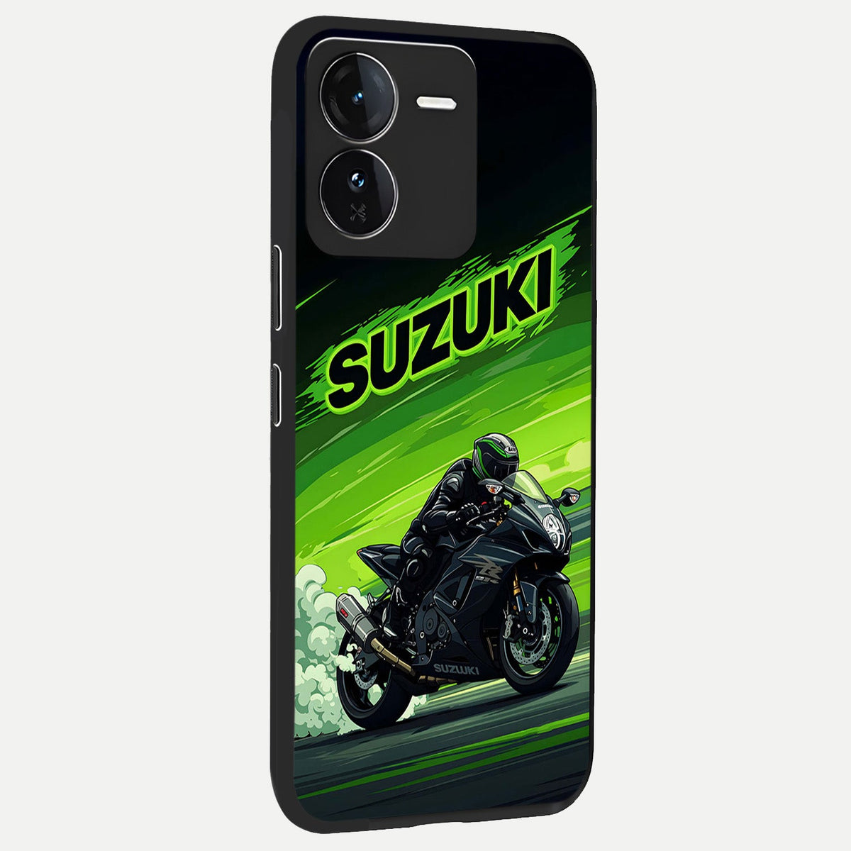 Suzuki Speed Beast back cover For iQOO Z9 slim fit glass case with vibrant aesthetic design