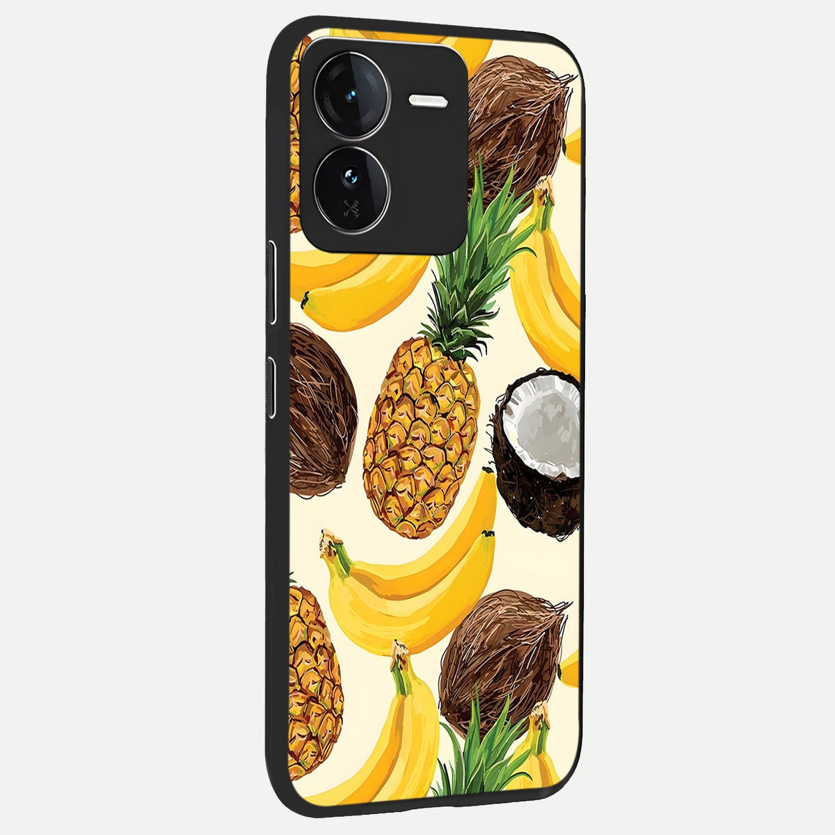 Tropical Fruit Mood back cover For iQOO Z9 slim fit glass case with vibrant aesthetic design
