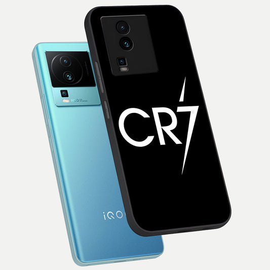 CR7 Elite Strike phone case For iQOO Neo 7 Pro showing premium glass back cover with detailed artwork
