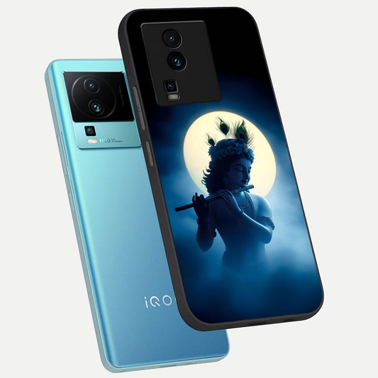 Divine Moon Flute phone case For iQOO Neo 7 Pro showing premium glass back cover with detailed artwork