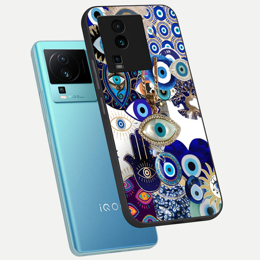 Mystic Charm Eye phone case For iQOO Neo 7 Pro showing premium glass back cover with detailed artwork