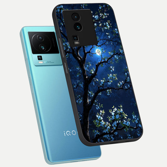 Mystic Floral Night phone case For iQOO Neo 7 Pro showing premium glass back cover with detailed artwork