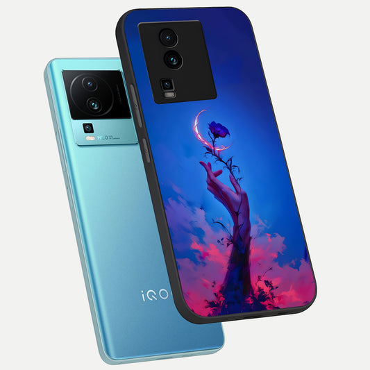 Mystic Hand phone case For iQOO Neo 7 Pro showing premium glass back cover with detailed artwork