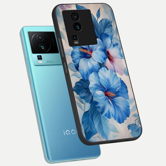 Ocean Hibiscus Grace phone case For iQOO Neo 7 Pro showing premium glass back cover with detailed artwork