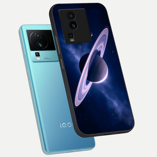 Saturn Ring Mystique phone case For iQOO Neo 7 Pro showing premium glass back cover with detailed artwork