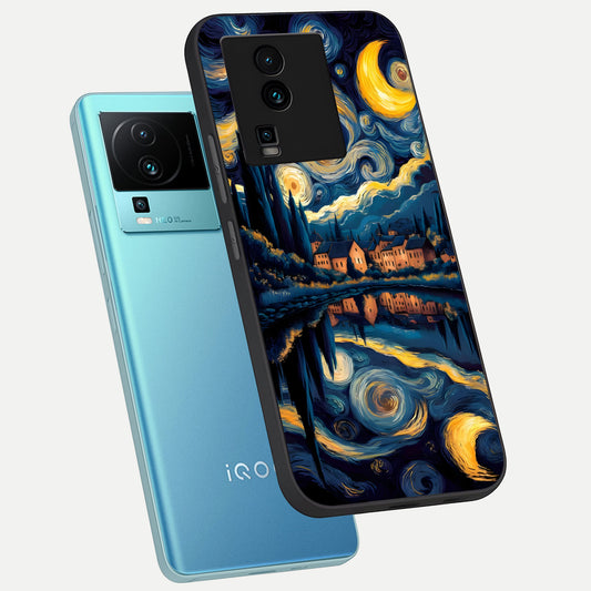 Starry Sky Serenity phone case For iQOO Neo 7 Pro showing premium glass back cover with detailed artwork