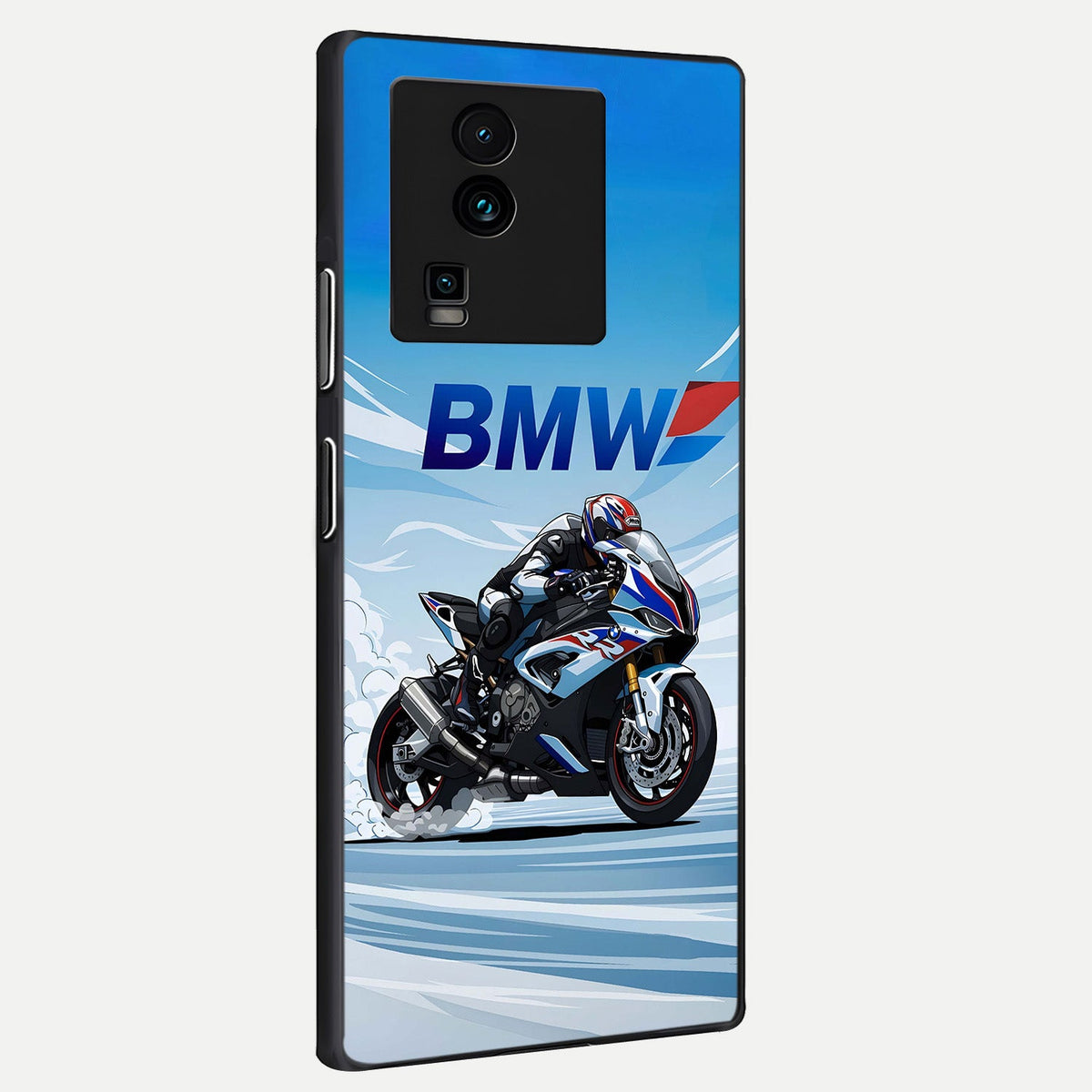BMW Power Drift back cover For iQOO Neo 7 Pro slim fit glass case with vibrant aesthetic design