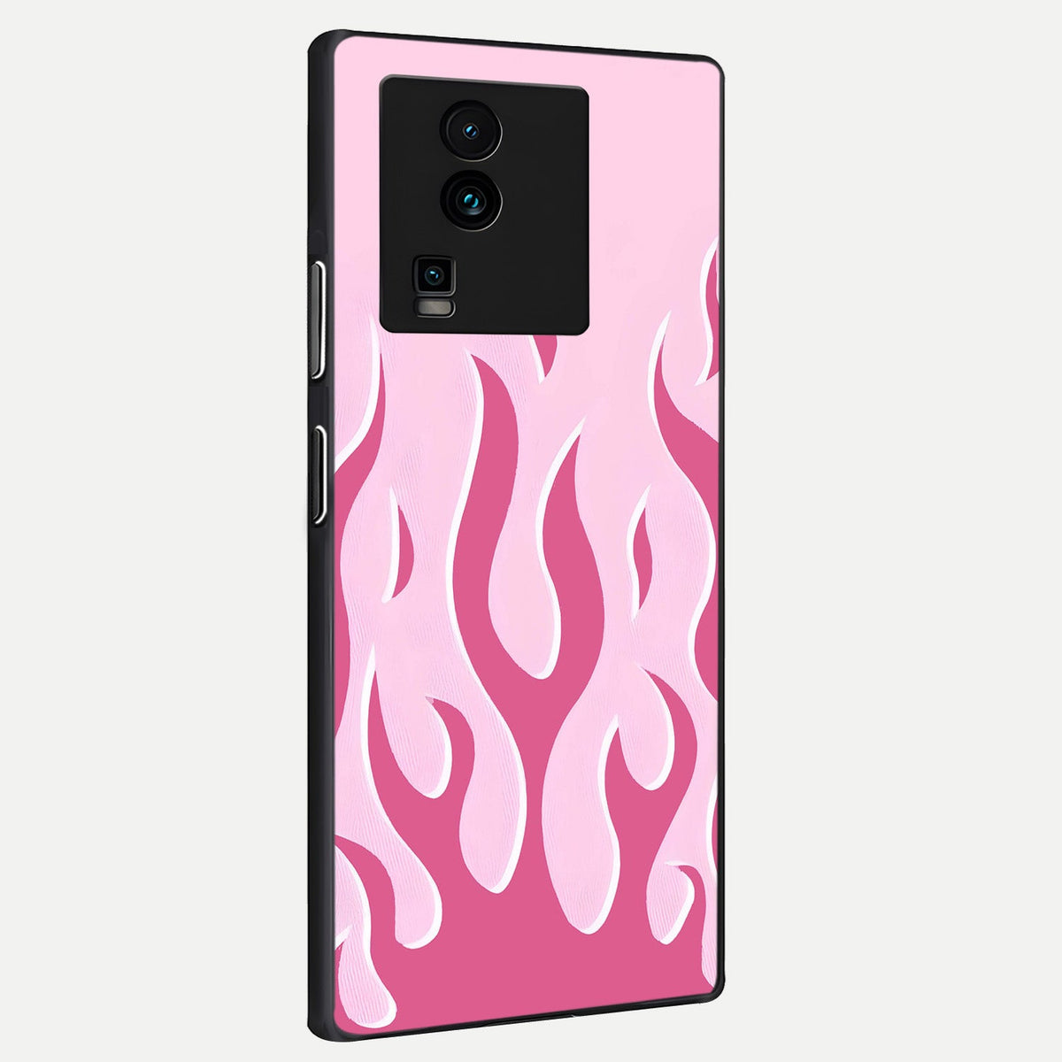 Blush Flame Energy back cover For iQOO Neo 7 Pro slim fit glass case with vibrant aesthetic design
