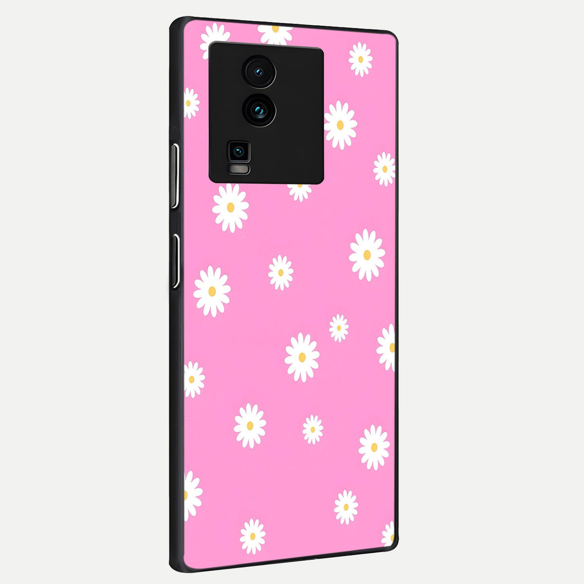 Bubblegum Daisy Pop back cover For iQOO Neo 7 Pro slim fit glass case with vibrant aesthetic design