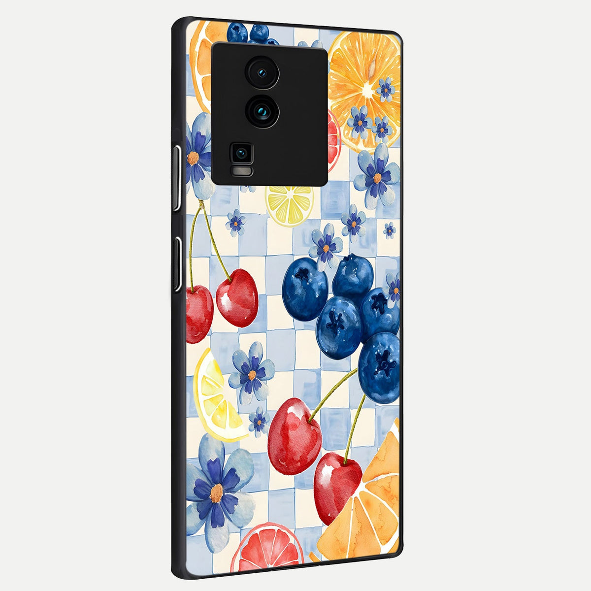 Citrus Bloom Joy back cover For iQOO Neo 7 Pro slim fit glass case with vibrant aesthetic design