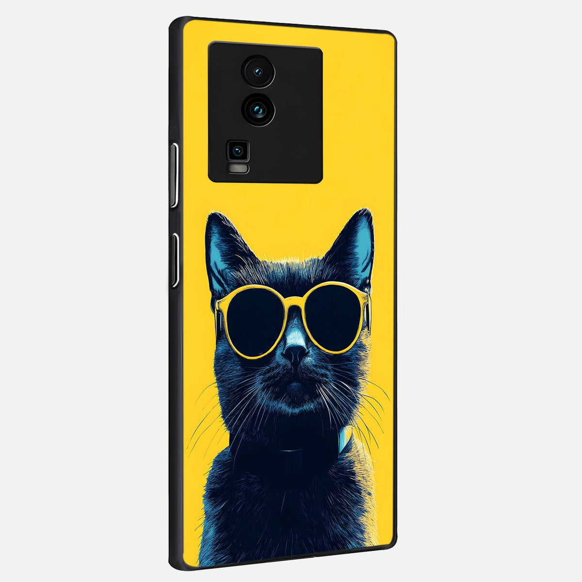 Cool Cat Vibes back cover For iQOO Neo 7 Pro slim fit glass case with vibrant aesthetic design