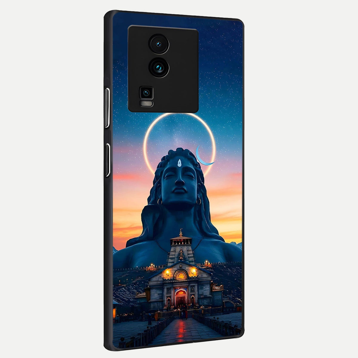 Eternal Shiva Aura back cover For iQOO Neo 7 Pro slim fit glass case with vibrant aesthetic design