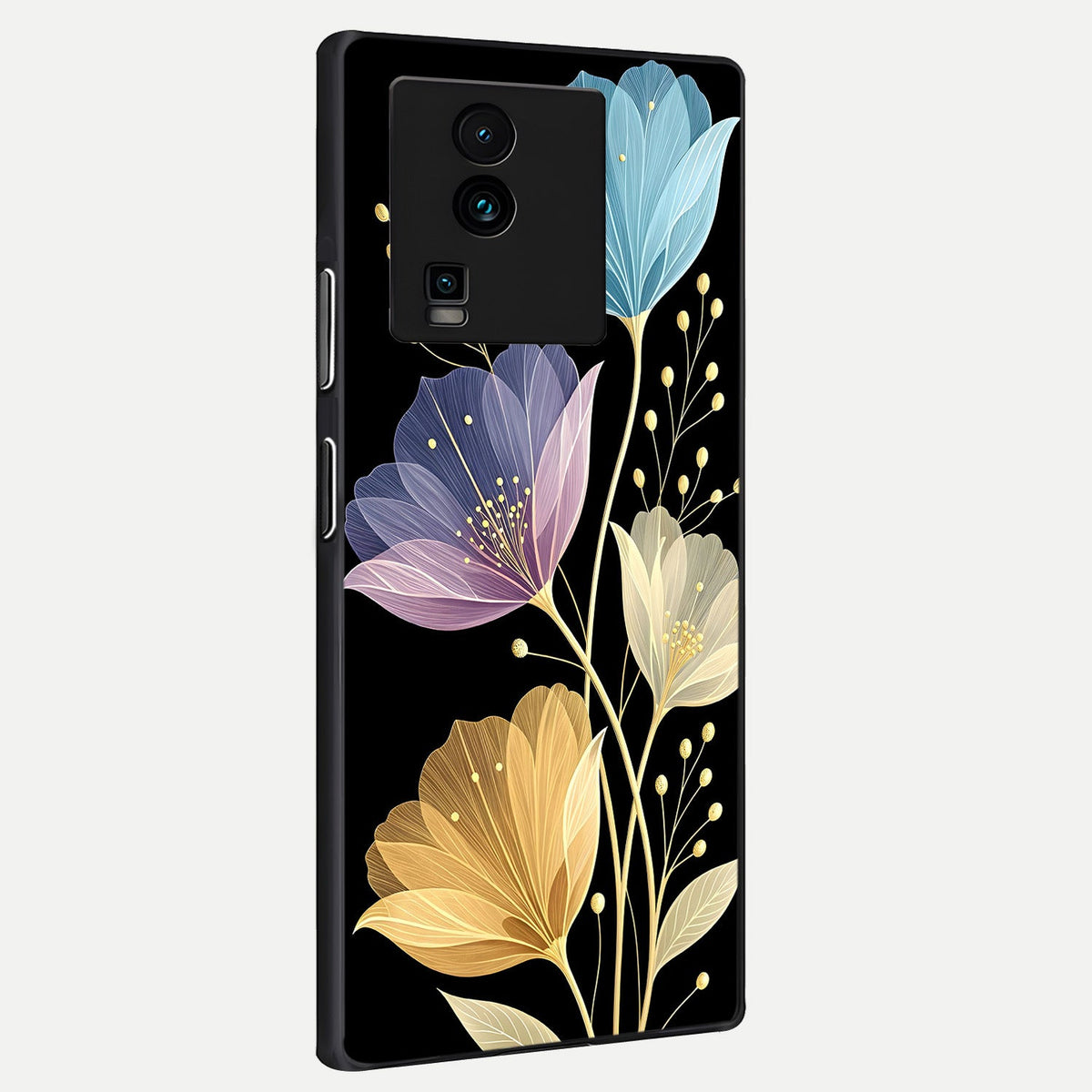 Flower Bloom Glow back cover For iQOO Neo 7 Pro slim fit glass case with vibrant aesthetic design