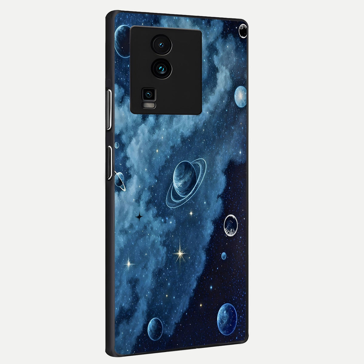 Galaxy Dream Space back cover For iQOO Neo 7 Pro slim fit glass case with vibrant aesthetic design