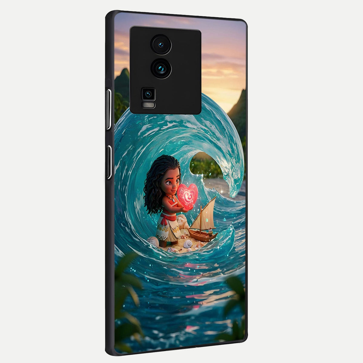 Heart of Ocean back cover For iQOO Neo 7 Pro slim fit glass case with vibrant aesthetic design