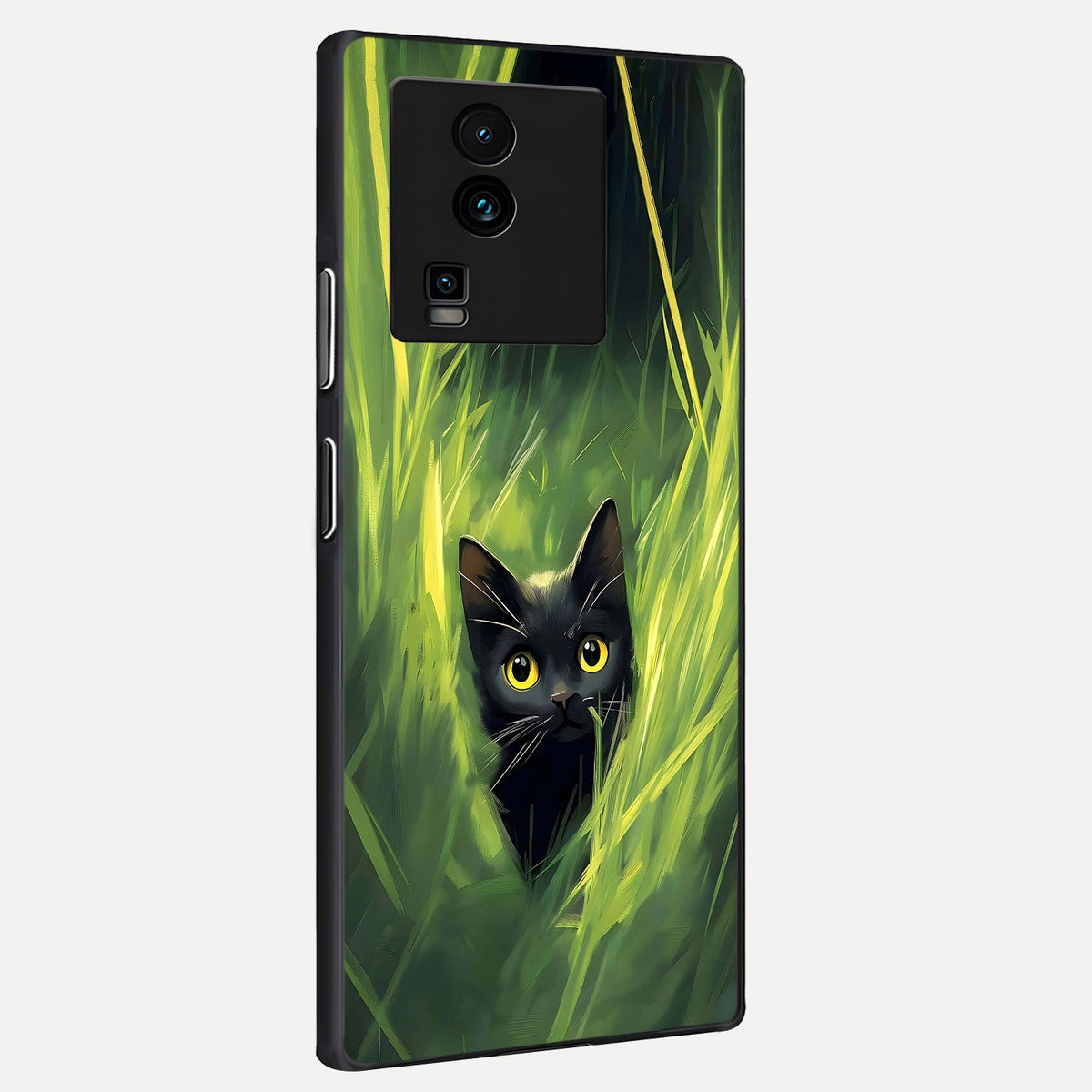 Hidden Cat Whisper back cover For iQOO Neo 7 Pro slim fit glass case with vibrant aesthetic design