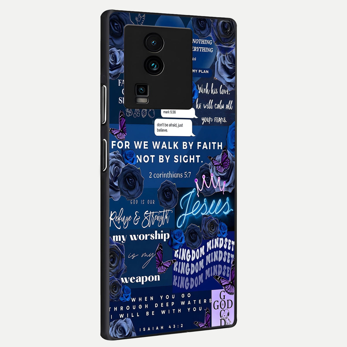 Kingdom Faith Glow back cover For iQOO Neo 7 Pro slim fit glass case with vibrant aesthetic design