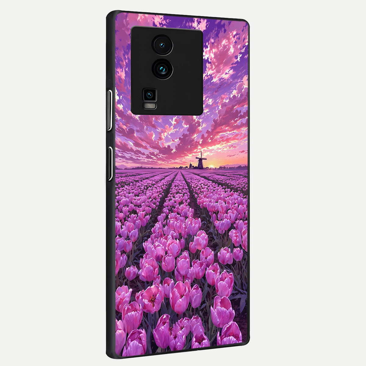 Lavender Dream Skies back cover For iQOO Neo 7 Pro slim fit glass case with vibrant aesthetic design