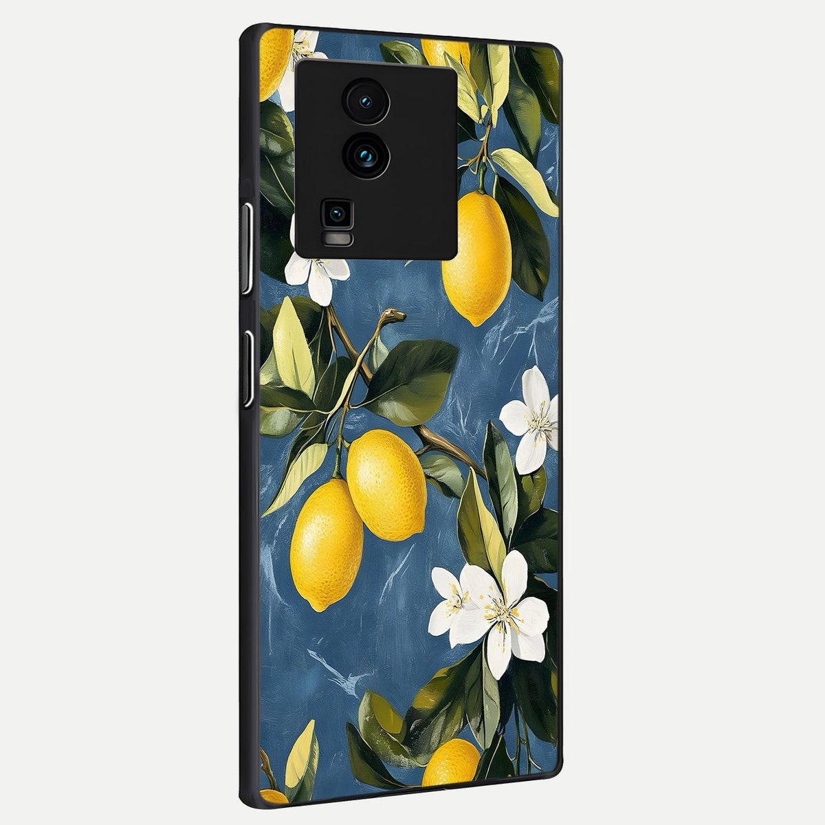 Lemon Dream Garden back cover For iQOO Neo 7 Pro slim fit glass case with vibrant aesthetic design
