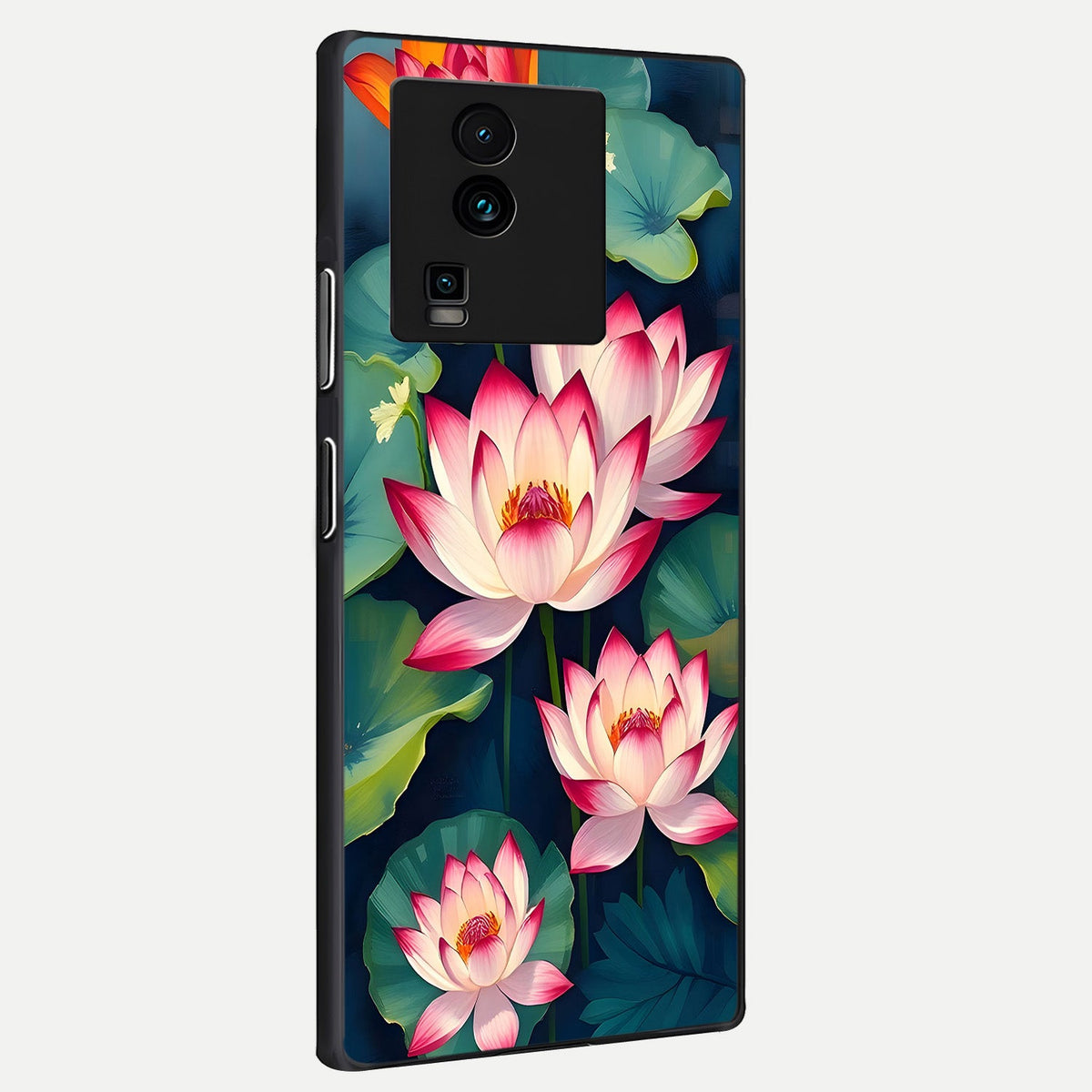 Lotus Dream Serenity back cover For iQOO Neo 7 Pro slim fit glass case with vibrant aesthetic design