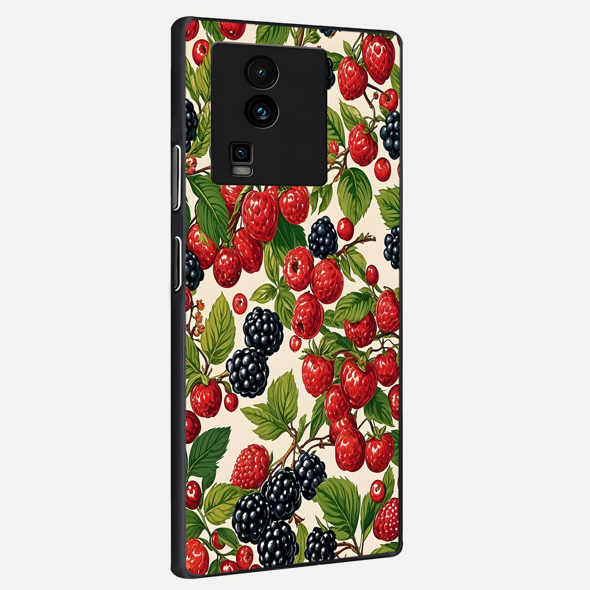 Mixed Berry Collage back cover For iQOO Neo 7 Pro slim fit glass case with vibrant aesthetic design