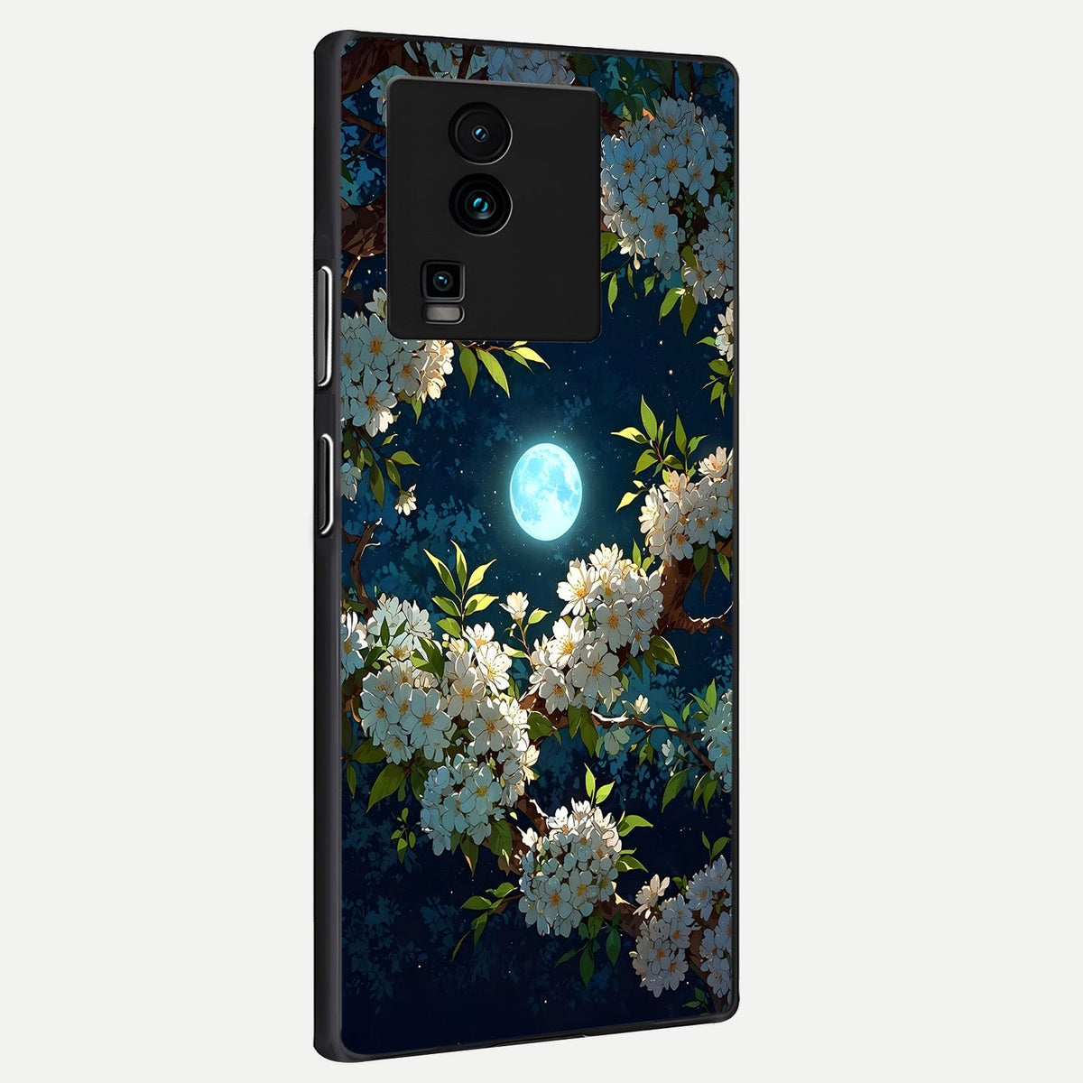 Moonlit Blossom Dream back cover For iQOO Neo 7 Pro slim fit glass case with vibrant aesthetic design