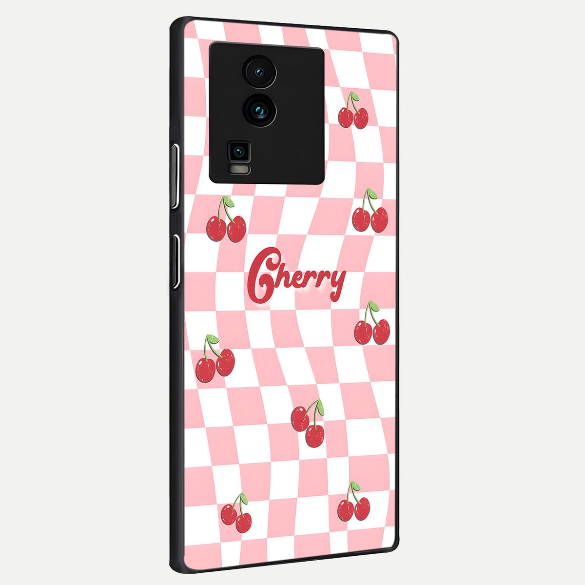 Sweet Cherry Vibes back cover For iQOO Neo 7 Pro slim fit glass case with vibrant aesthetic design