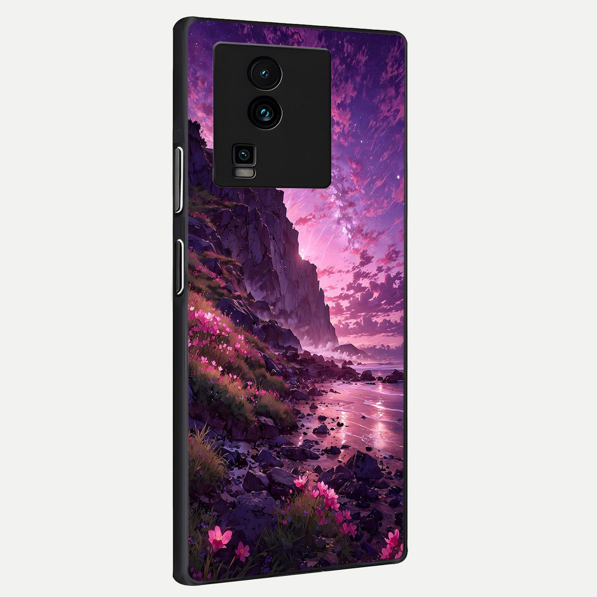 Twilight Blossom Coast back cover For iQOO Neo 7 Pro slim fit glass case with vibrant aesthetic design