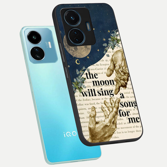Aesthetic Divine phone case For iQOO Z6 Lite 5G showing premium glass back cover with detailed artwork